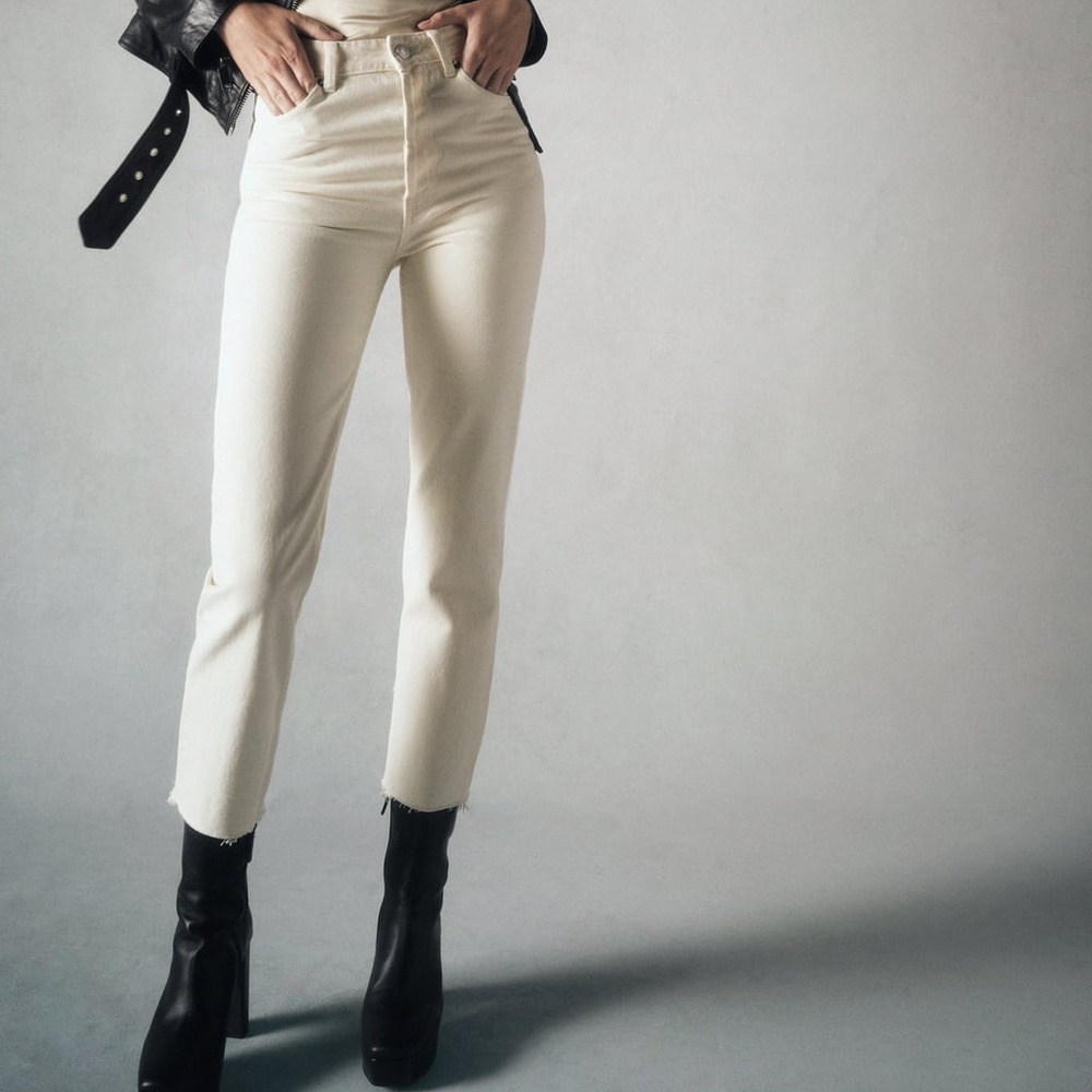 Zara High-Rise Straight Leg Jeans